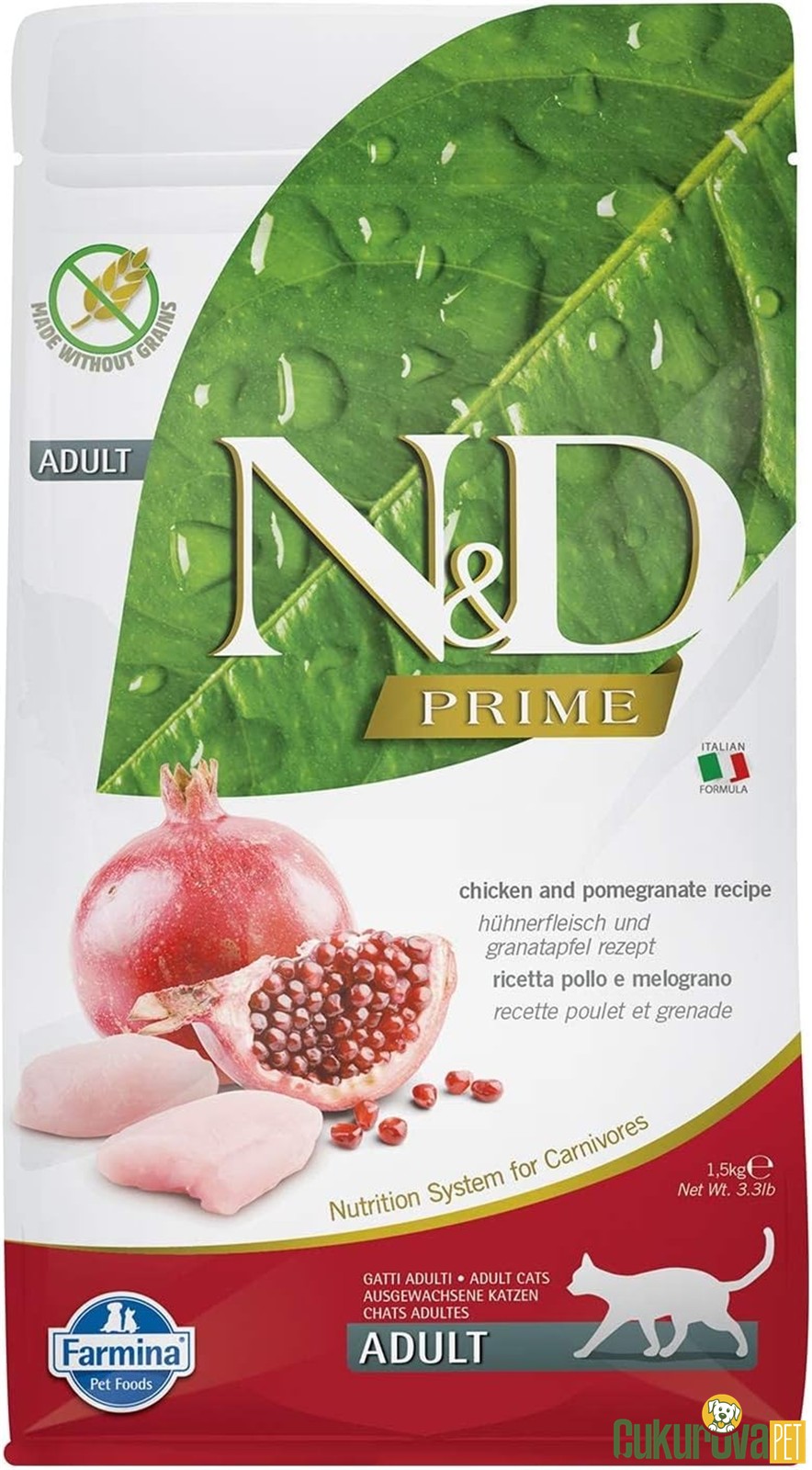 N&D Prime Adult Tavuklu Ve Narlı Yetişkin Kedi Maması 1.5 Kg