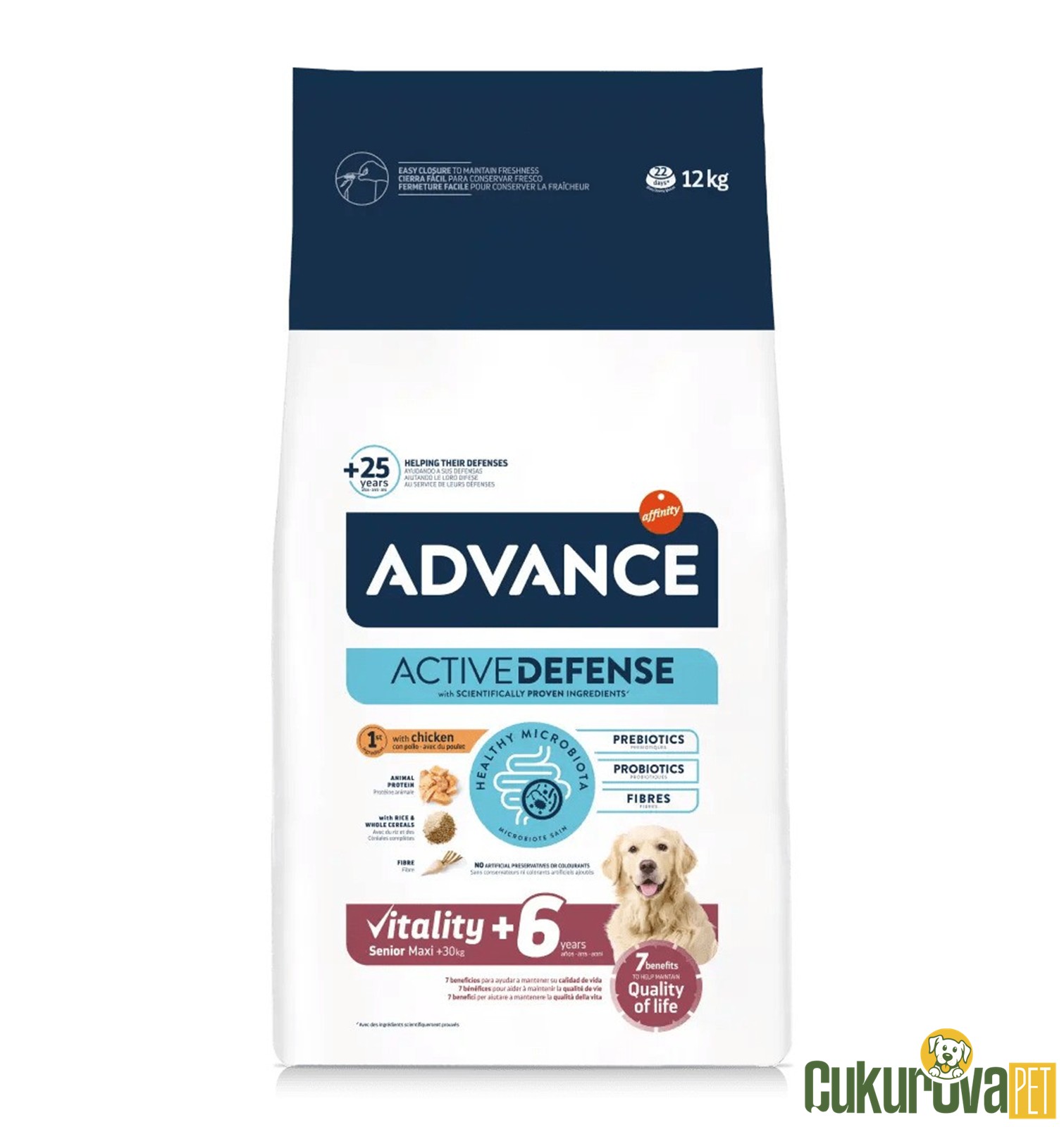Advance Vitality+6 Senior Maxi Yaşlı Köpek Maması 12 Kg