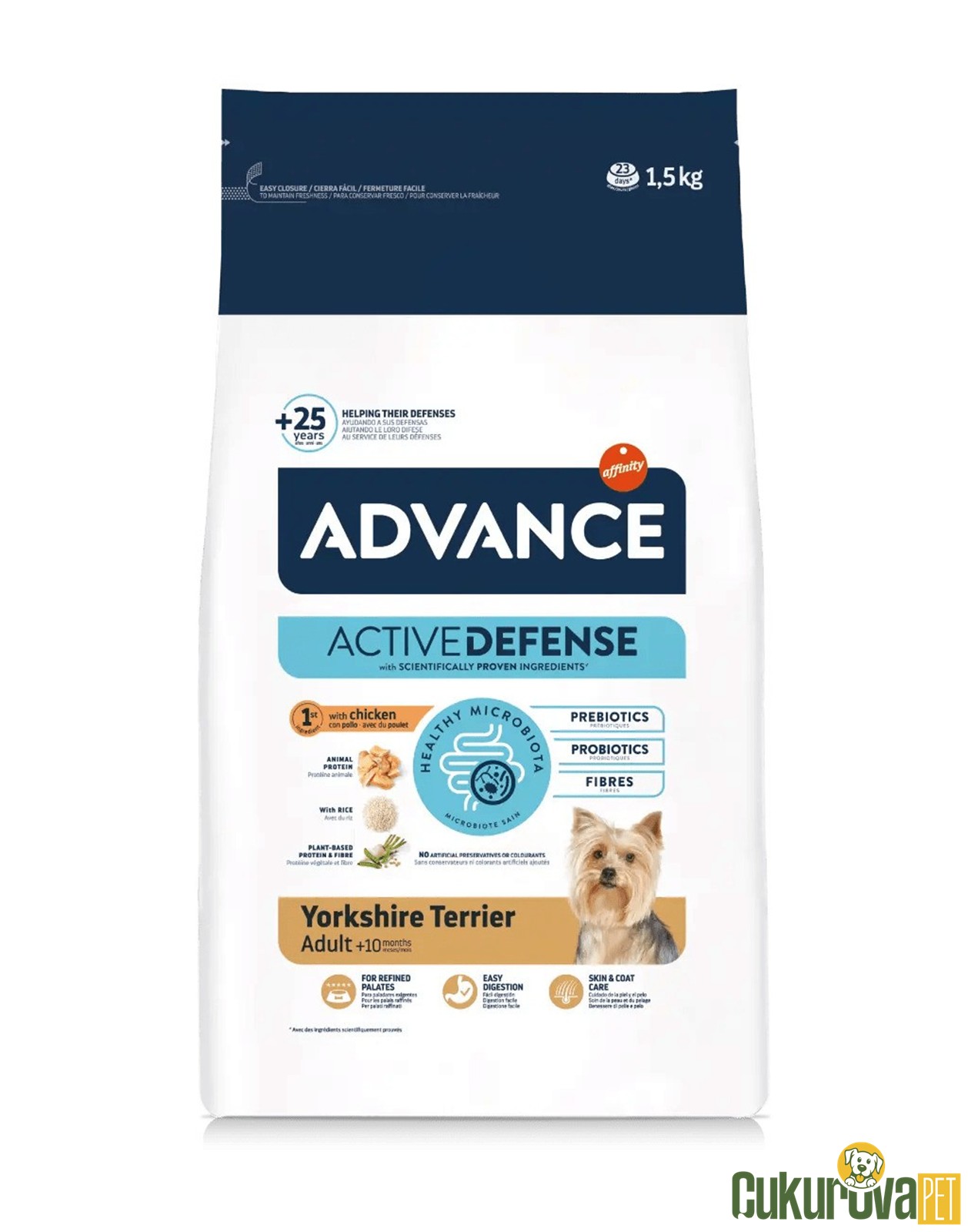 Advance Yorkshire Terrier Adult Tavuklu Yetişkin Köpek Maması 1.5 Kg