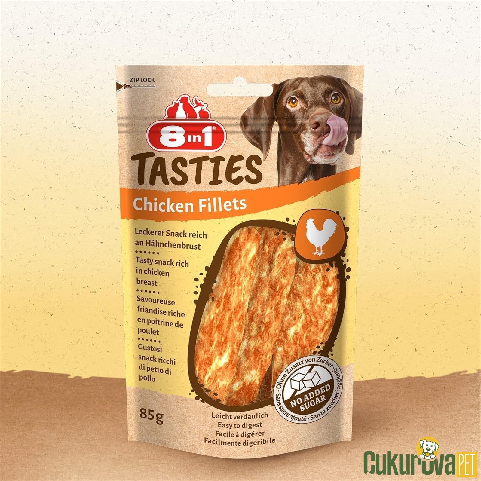 8 In 1 Tasties Chicken Fillets Tavuk Filetolu Köpek Ödül Maması 85 Gr