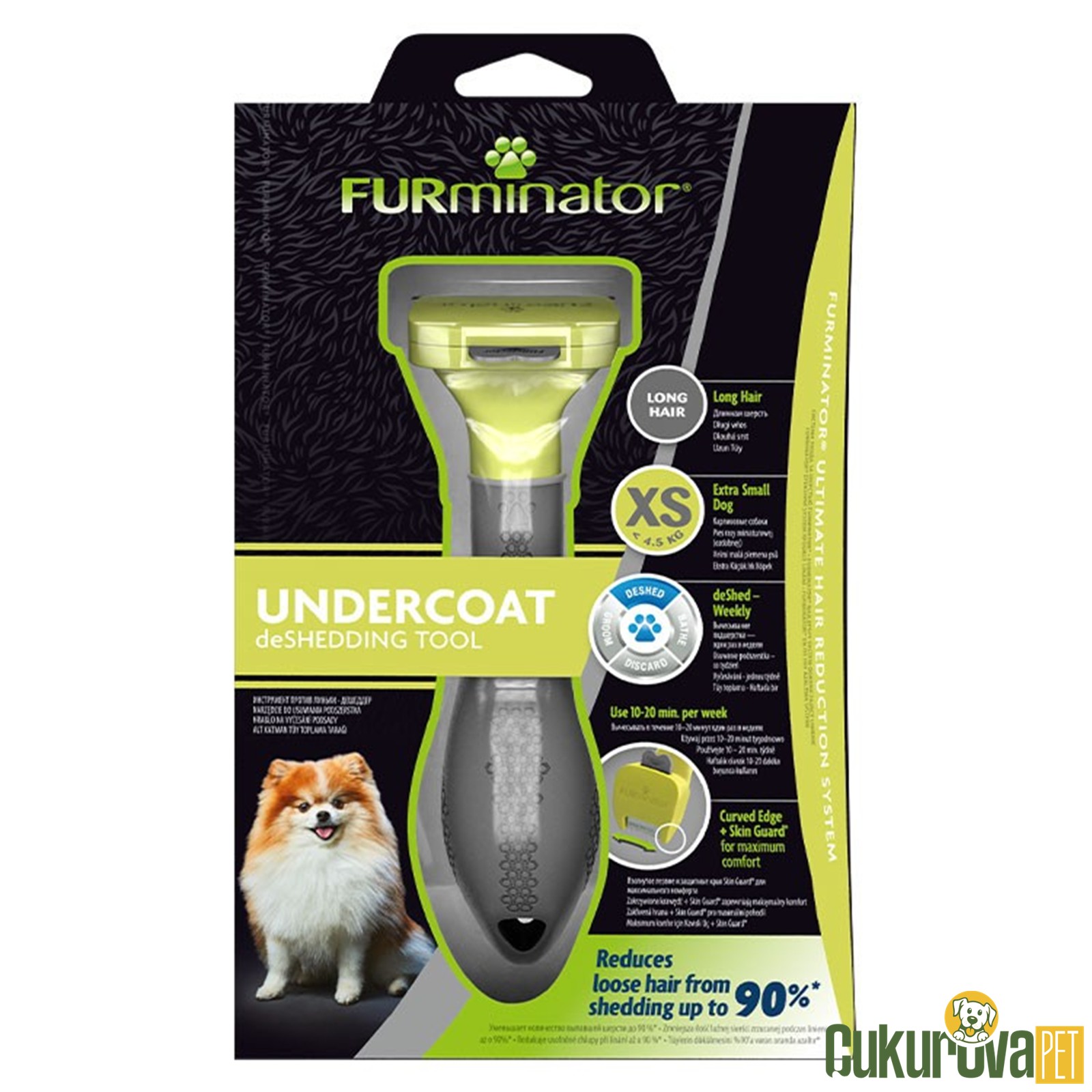 Furminator UnderCoat Long Hair Uzun Tüylü Köpek Tarağı XS - 2.5 Cm