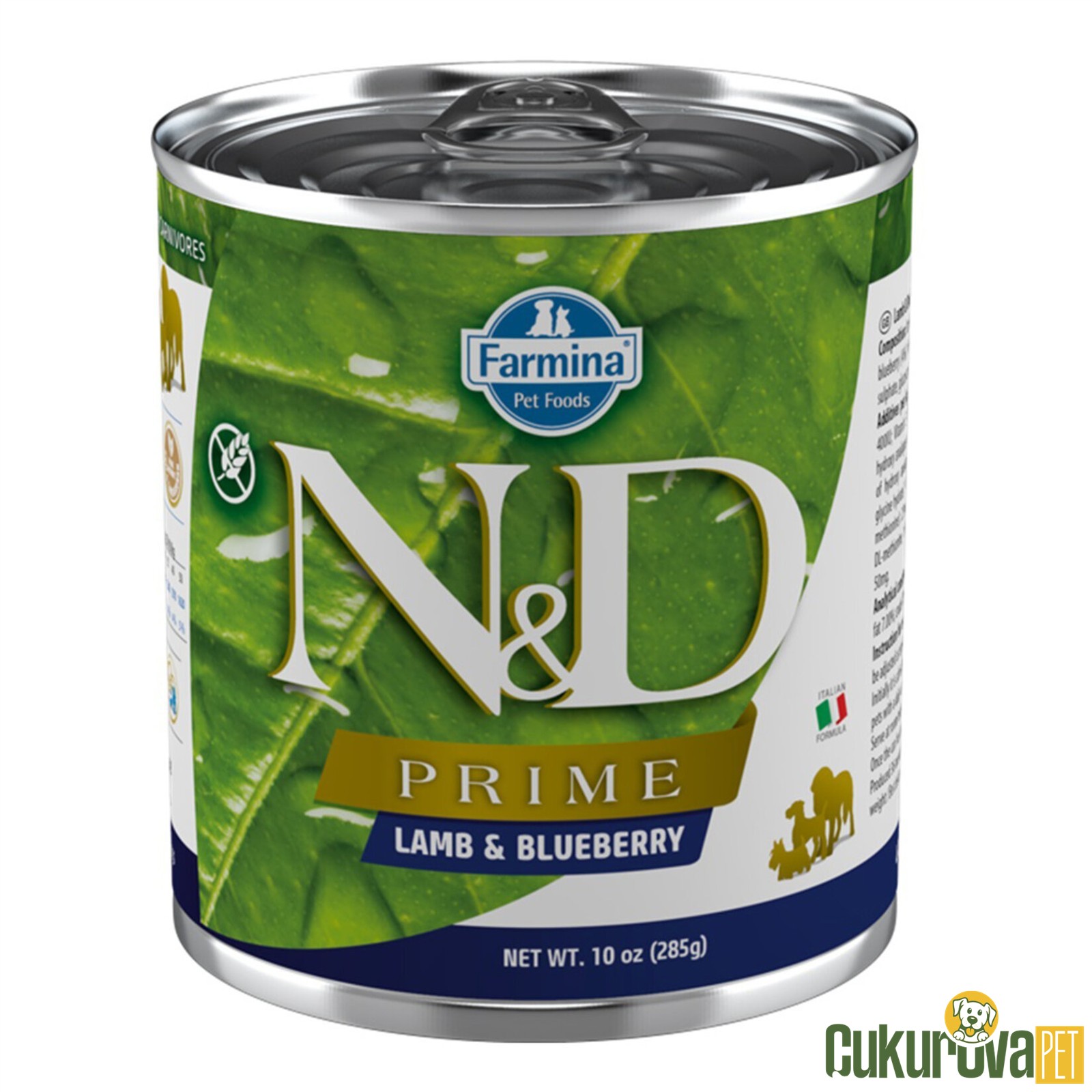 N&D Prime Adult Kuzu Etli ve Yaban Mersinli Yetişkin Köpek Yaş Maması 285 Gr