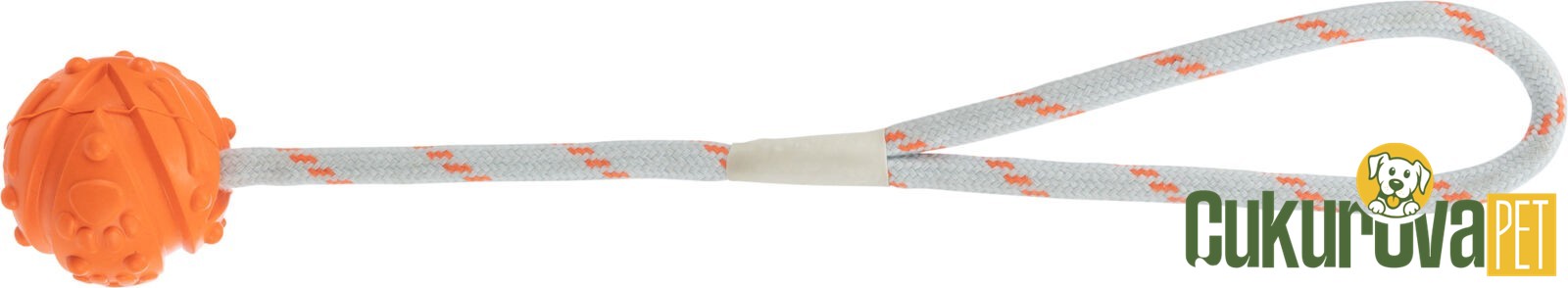 Trixie İpli Top Köpek Oyuncağı Turuncu - 4.5 Cm x 35 Cm