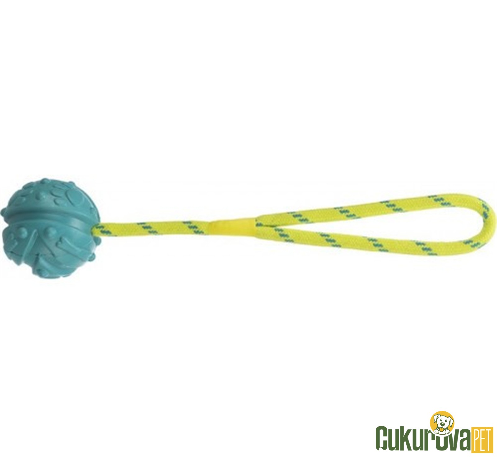 Trixie İpli Top Köpek Oyuncağı Petrol Mavisi - 7 Cm x 35 Cm