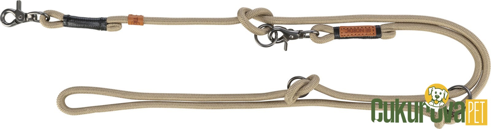 Trixie Be Nordıc Ayarlanabilir Köpek Gezdirme Kayışı L - XL, Kum Beji - Siyah, 2 M x 13 Mm