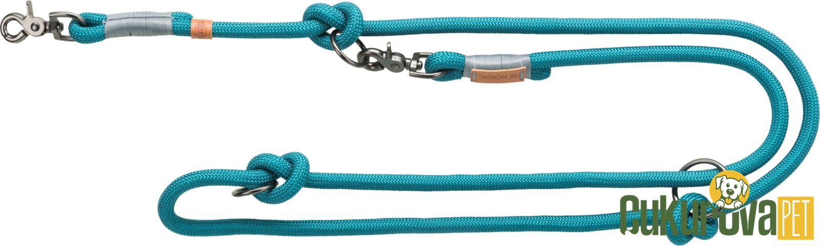 Trixie Be Nordıc Ayarlanabilir Köpek Gezdirme Kayışı L - XL, Petrol Mavisi - Açık Gri, 2 M x 13 Mm