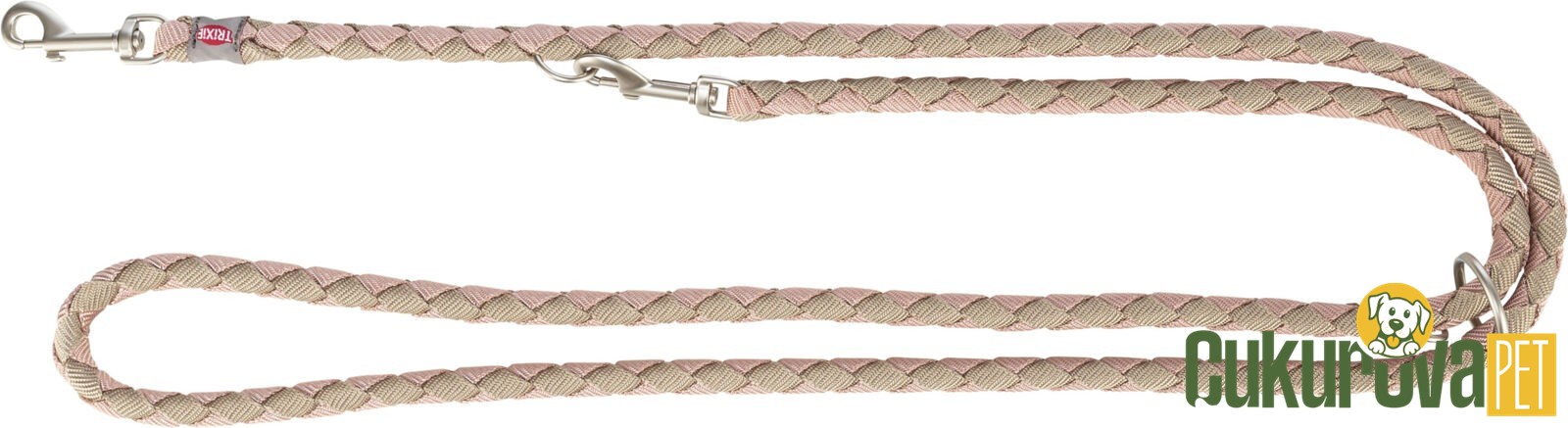 Trixie Cavo Ayarlanabilir Köpek Gezdirme Kayışı L - XL, Pudra Pembesi - Kum Beji, 2 M x 18 Mm