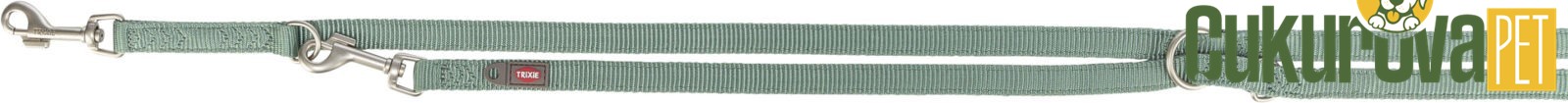 Trixie Premium Çift Katmanlı Ayarlanabilir Köpek Gezdirme Kayışı L - XL, Adaçayı Yeşili, 2 M x 25 Mm