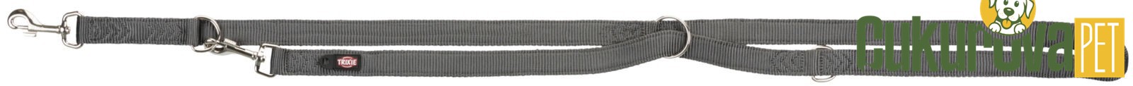 Trixie Premium Çift Katmanlı Ayarlanabilir Köpek Gezdirme Kayışı L - XL, Gri, 2 M x 25 Mm