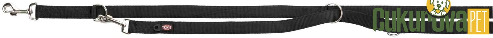 Trixie Premium Çift Katmanlı Ayarlanabilir Köpek Gezdirme Kayışı L - XL, Siyah, 2 M x 25 Mm
