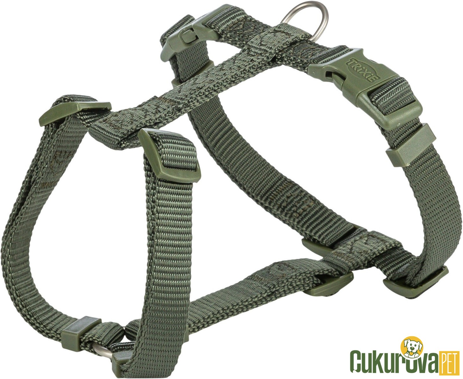 Trixie Premium H Tipi Köpek Göğüs Tasması M - L, Zeytin Yeşili, 52 x 75 Cm - 20 Mm