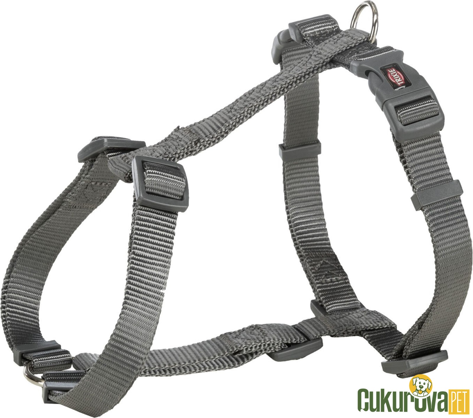 Trixie Premium H Tipi Köpek Göğüs Tasması Xs - S, Gri, 30 x 44 Cm - 10 Mm