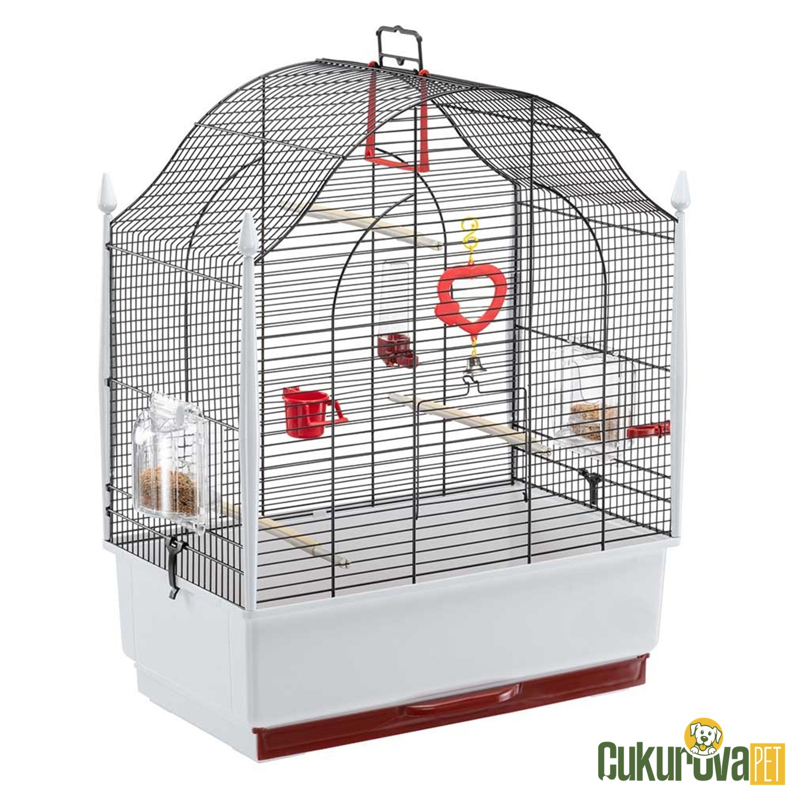 Ferplast Villa Kuş Kafesi Siyah - 50 x 30 x 52.5 Cm