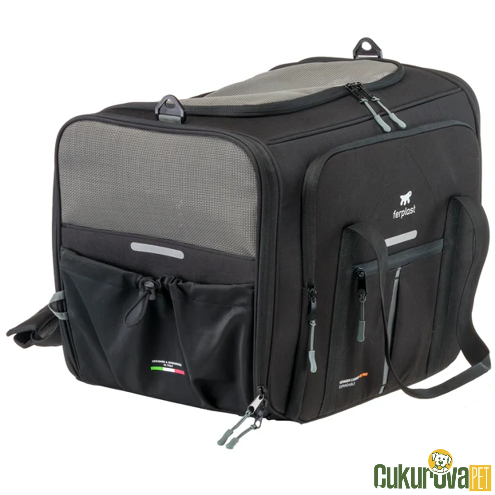 Ferplast Voyager Carrier Pro 450 Kedi & Köpek Taşıma Çantası Siyah - 50 x 39 x 39 Cm