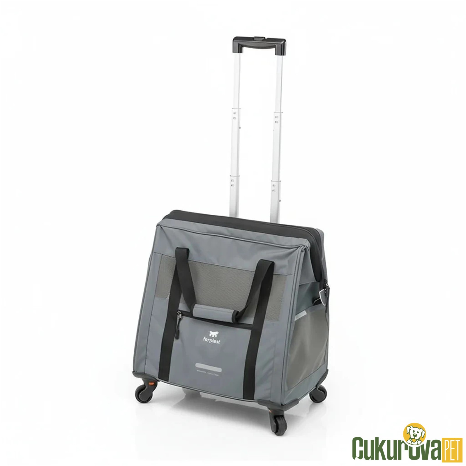 Ferplast Voyager 450 Tekerlekli Kedi & Köpek Taşıma Çantası Gri - 46 x 26 x 48 Cm