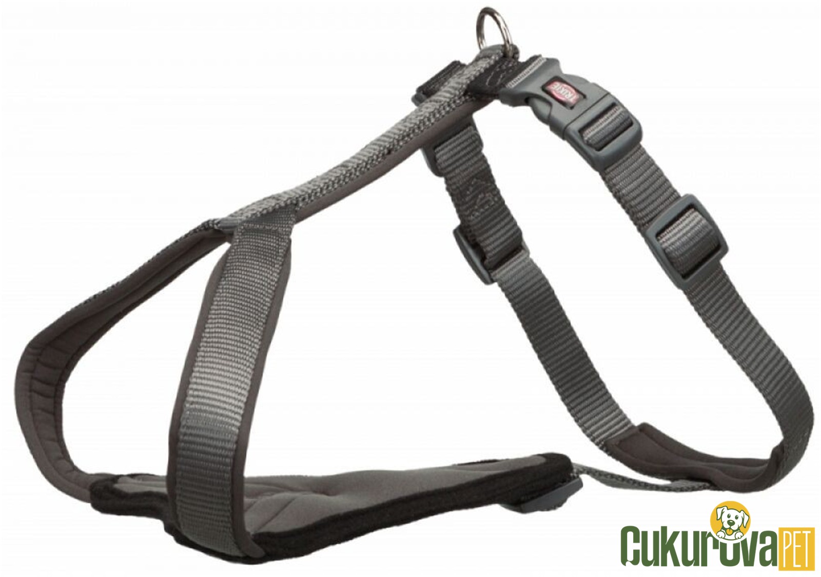 Trixie Premium Köpek Göğüs Tasması L - XL, Gri, 85 x 105 Cm - 25 Mm