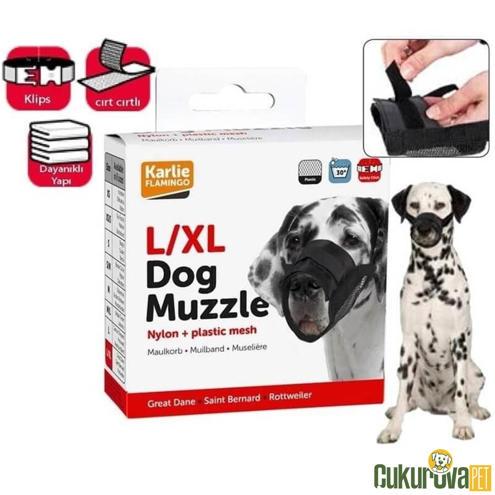 Karlie Soft Köpek Ağızlığı Siyah L - XL - 53 - 83 Cm