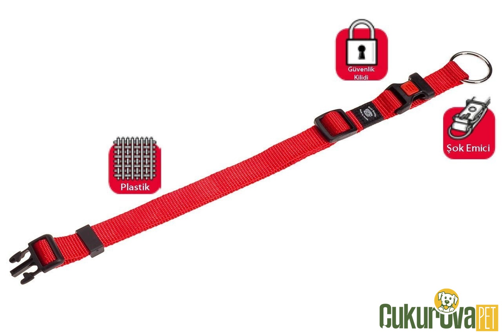 Karlie Köpek Boyun Tasması Kırmızı M - 40 - 55 Cm