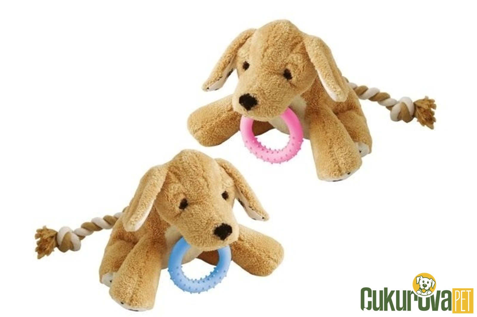 Karlie Peluş Diş İpli Yavru Köpek Oyuncağı Karışık Renkli - 18 Cm