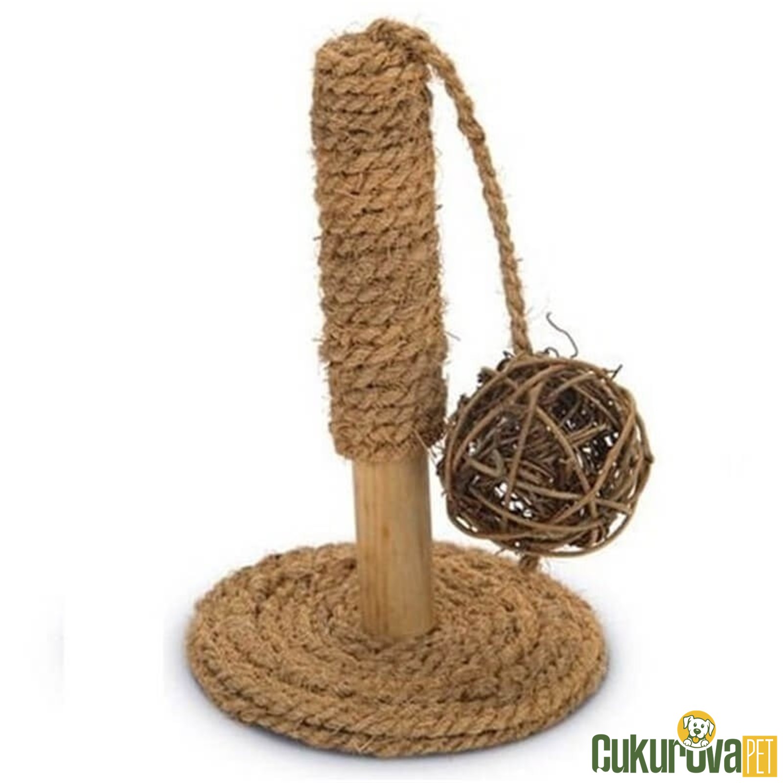 Karlie Hindistan Cevizi İpli Kemirgen Tırmalama Tahtası 10 x 10 x 16.5 Cm