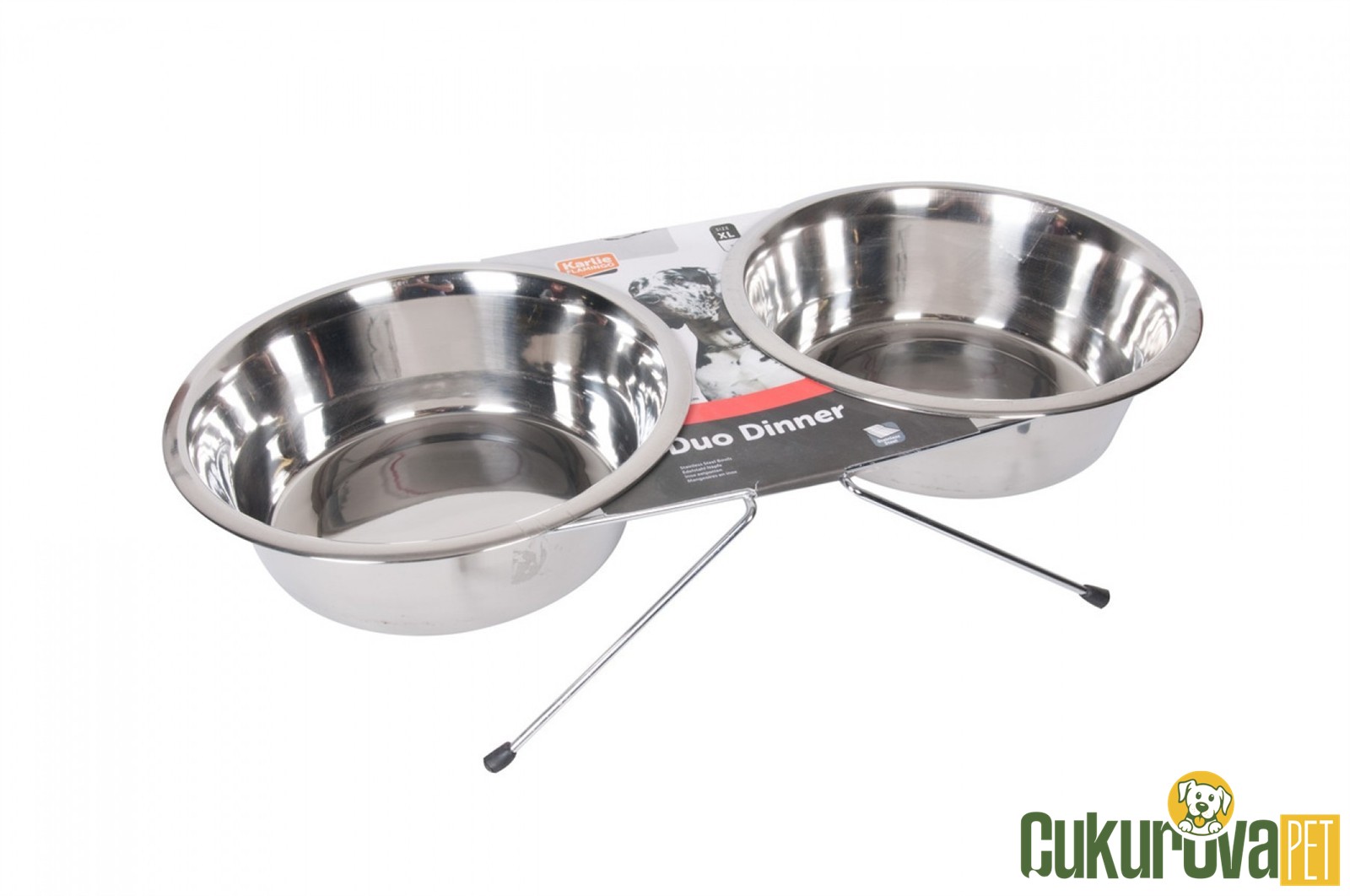 Karlie Çelik İkili Kedi & Köpek Mama Ve Su Kabı 2 x 1600 Ml