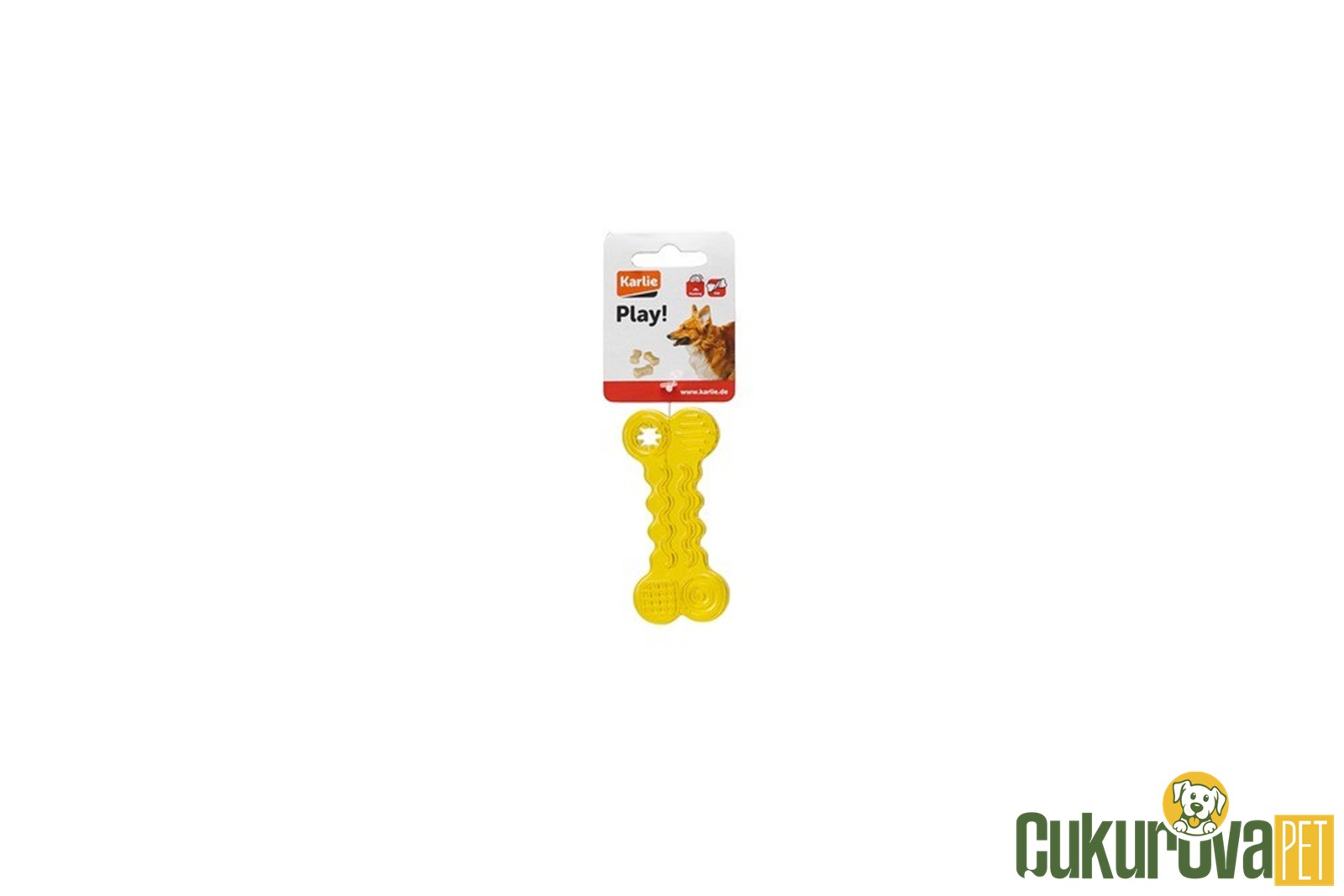 Karlie Plastik Diş Kaşıma Kemik Köpek Oyuncağı Sarı - 10 x 4 x 1 Cm