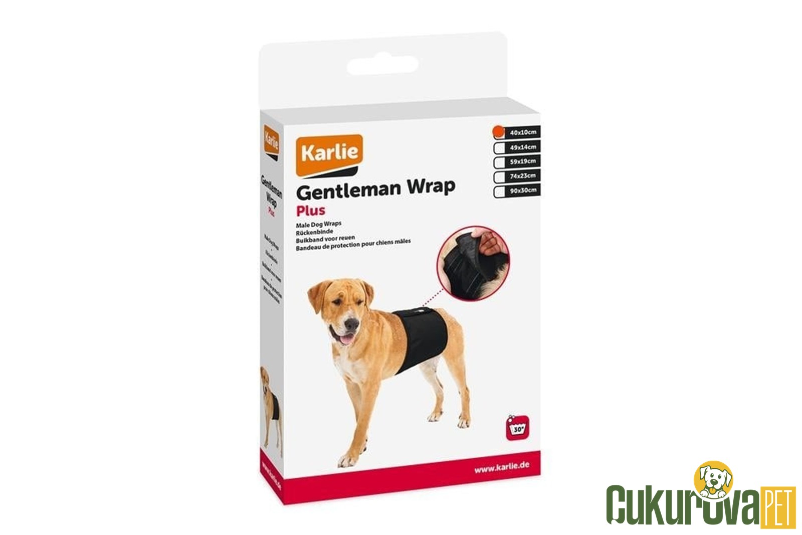 Karlie İnkontinans Bandı Erkek Köpek Alt Bezi 40 x 10 Cm