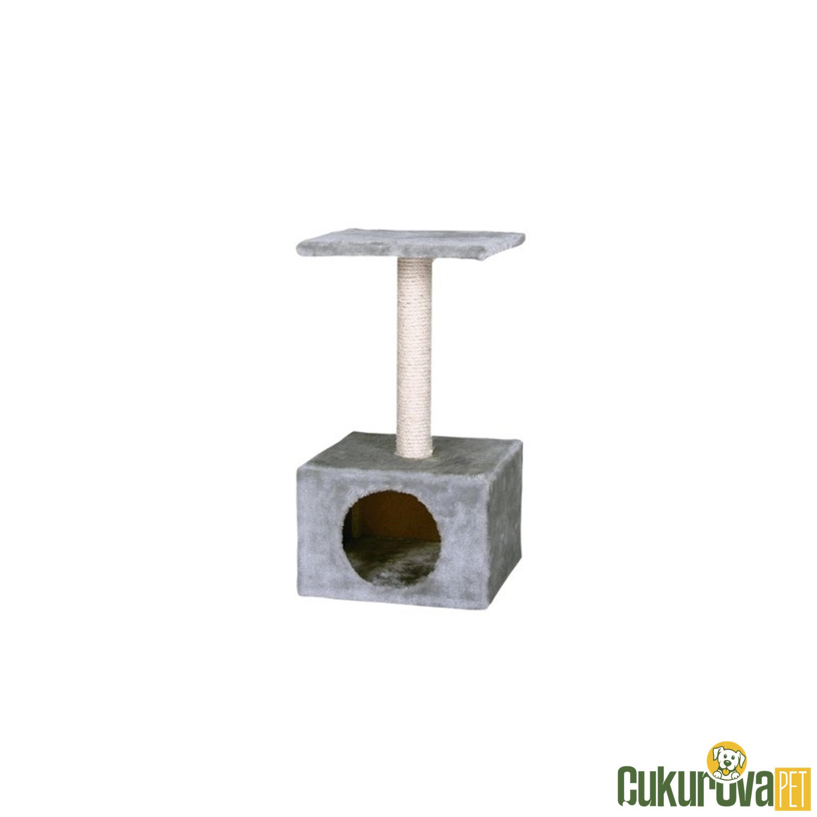 Karlie Ametist Katlı Tırmalamalı Kedi Evi Gri - 30 x 30 x 55 Cm