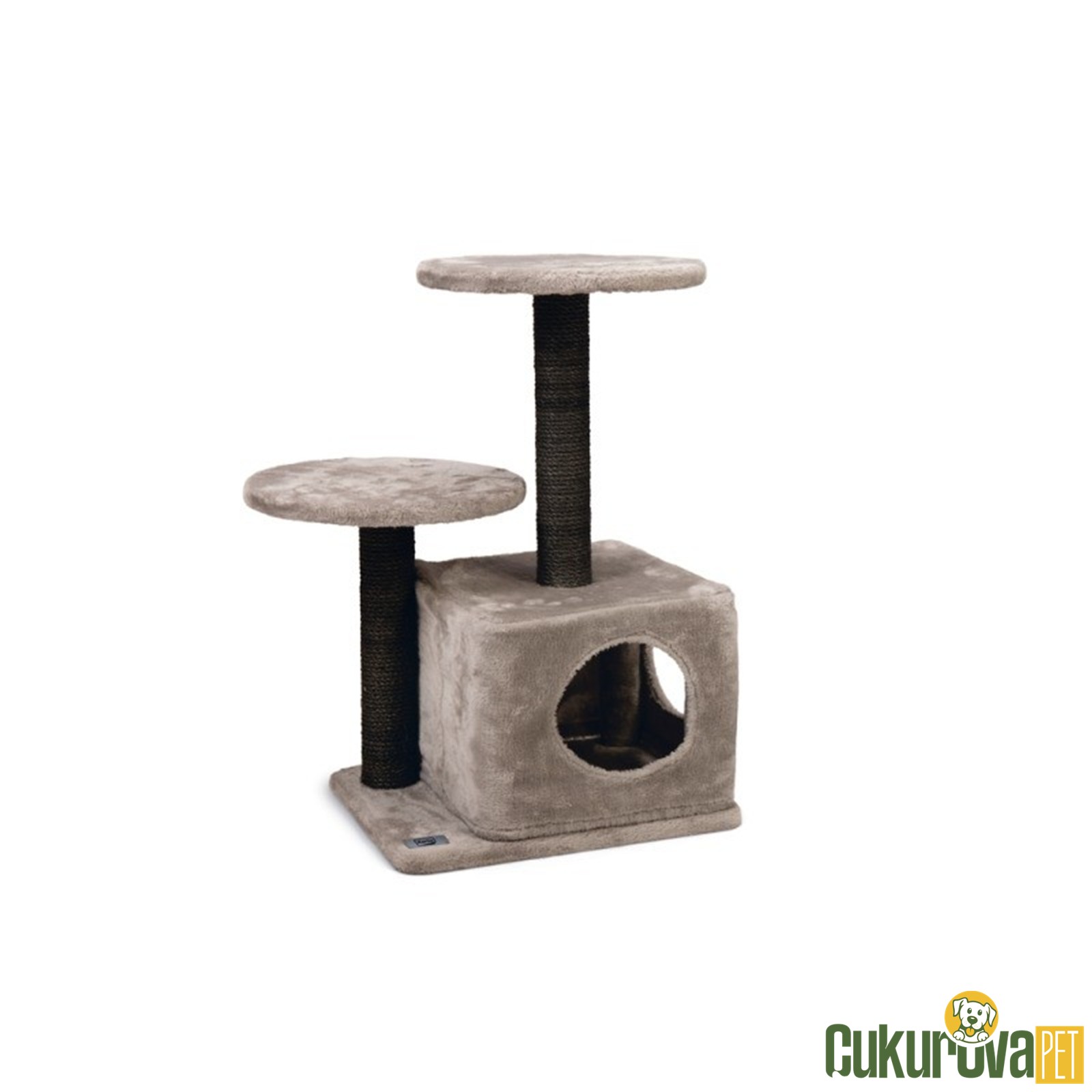 Karlie Katlı Kedi Evi Ve Tırmalama Tahtası Gri 45 x 35 x 70 Cm