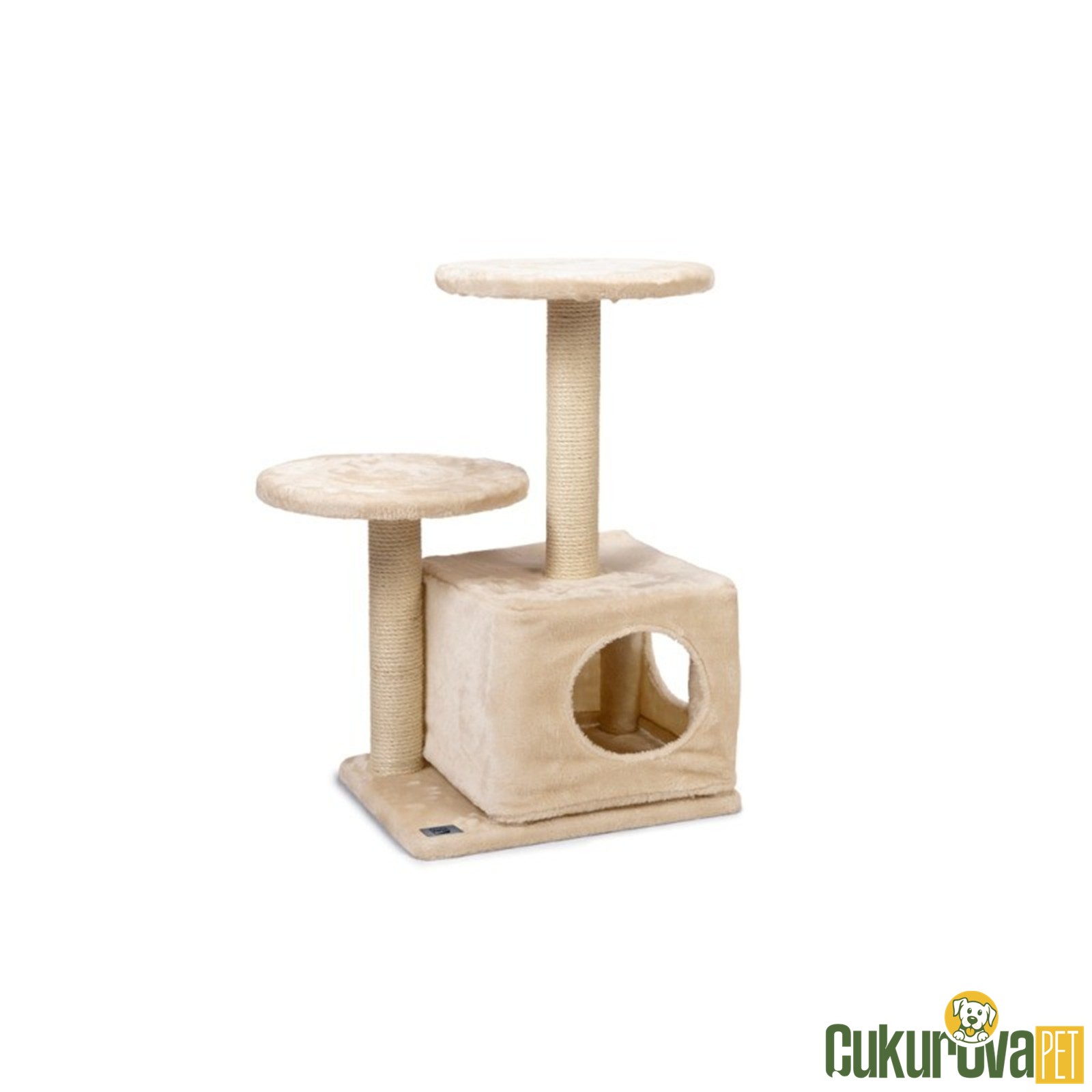 Karlie İkili Tırmalama Tahtası Ve Kedi Evi Bej - 45 x 35 x 70 Cm