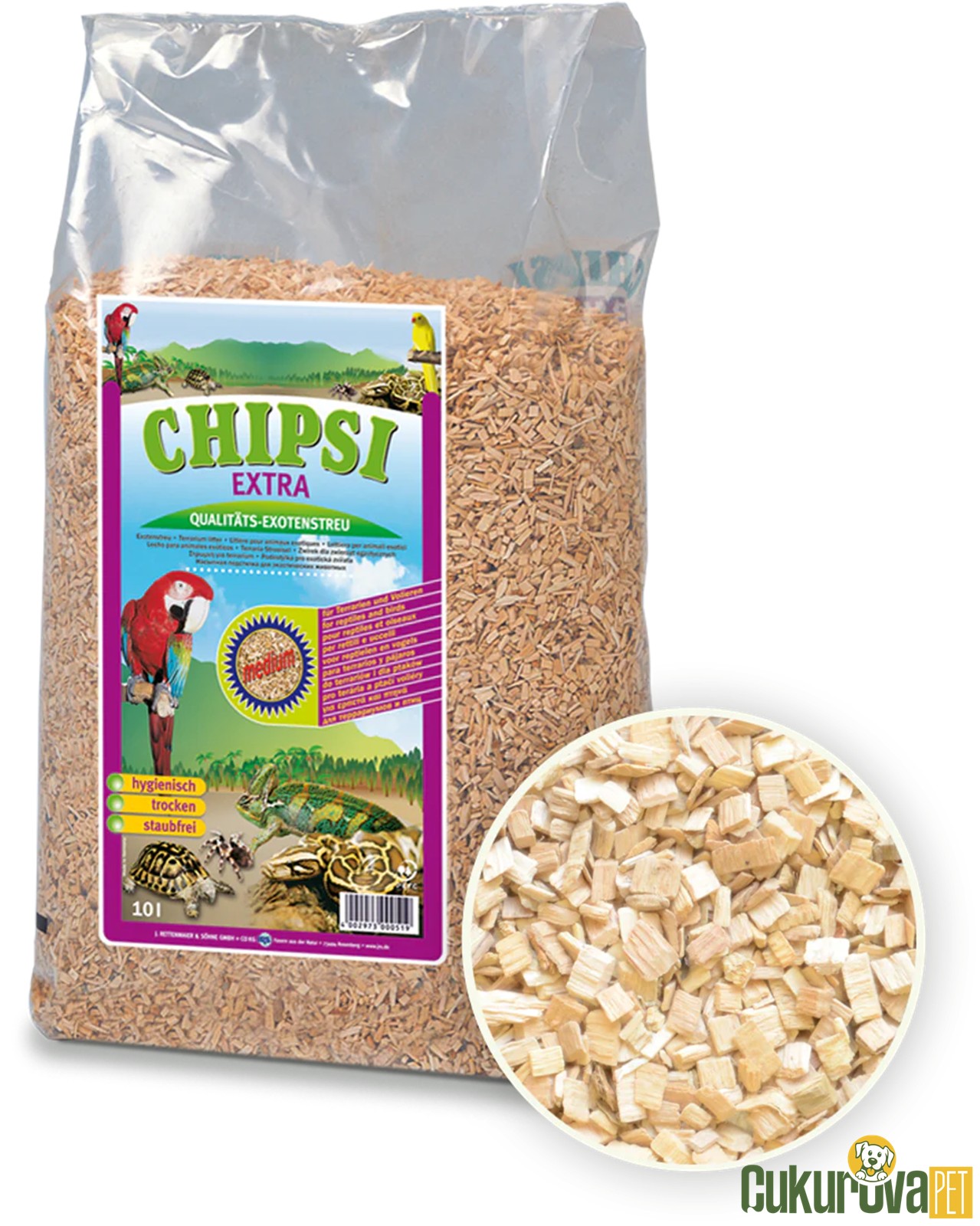 Chipsi Extra Medium Tüm Petler İçin Taban Malzemesi 10 L - 2.8 Kg