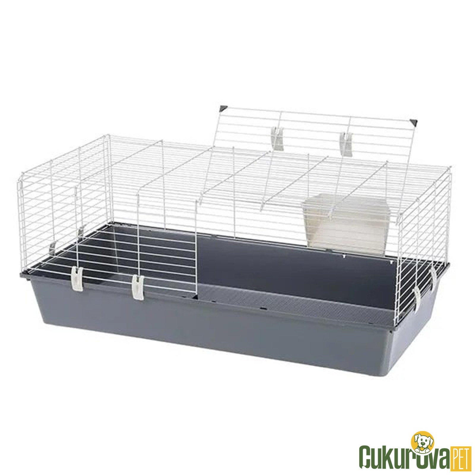 Ferplast Rabbit 120 Kemirgen Kafesi Gri - 118 x 58 x 49 Cm