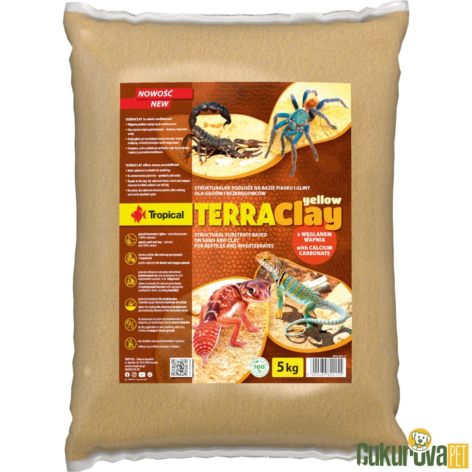 Tropical Terraclay Yellow Sürüngen Taban Malzemesi 5 Kg