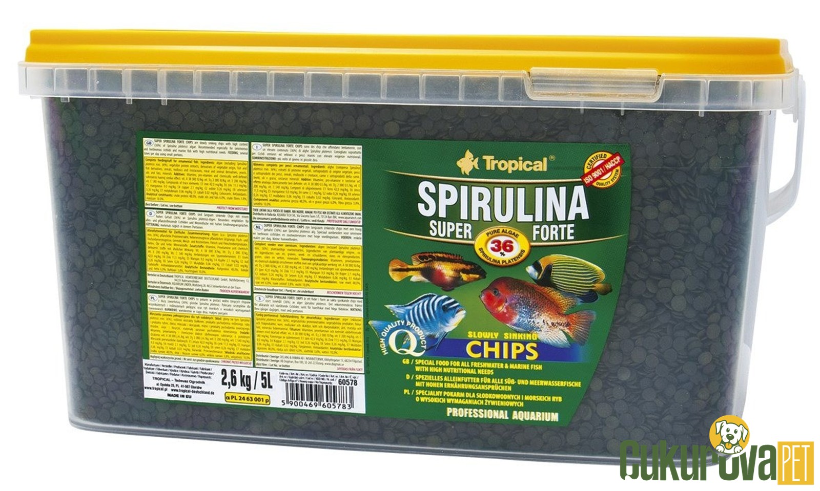 Tropical Spirulina Super Forte Chips Pul Yem 5 L - 2.6 Kg