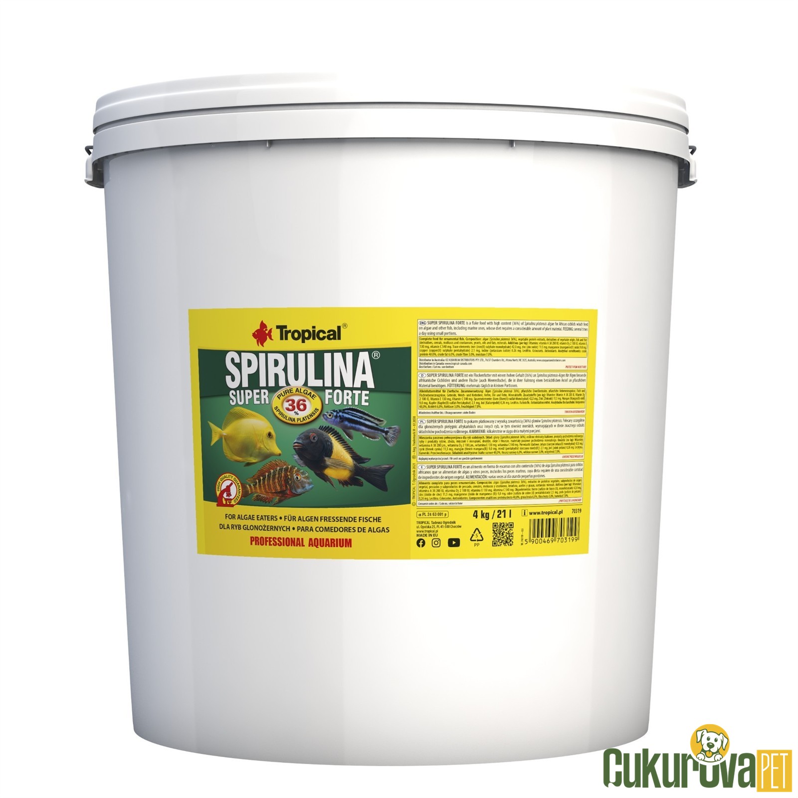 Tropical Spirulina Super Forte Pul Yem 21 L - 4 Kg