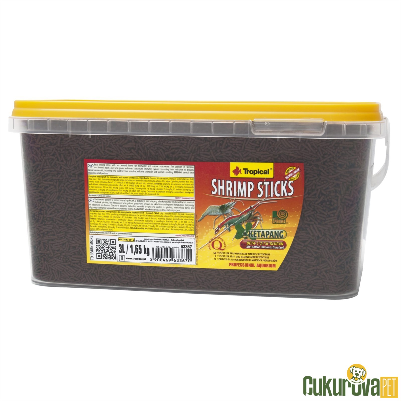 Tropical Shrimp Sticks Yem 3 L - 1.65 Kg