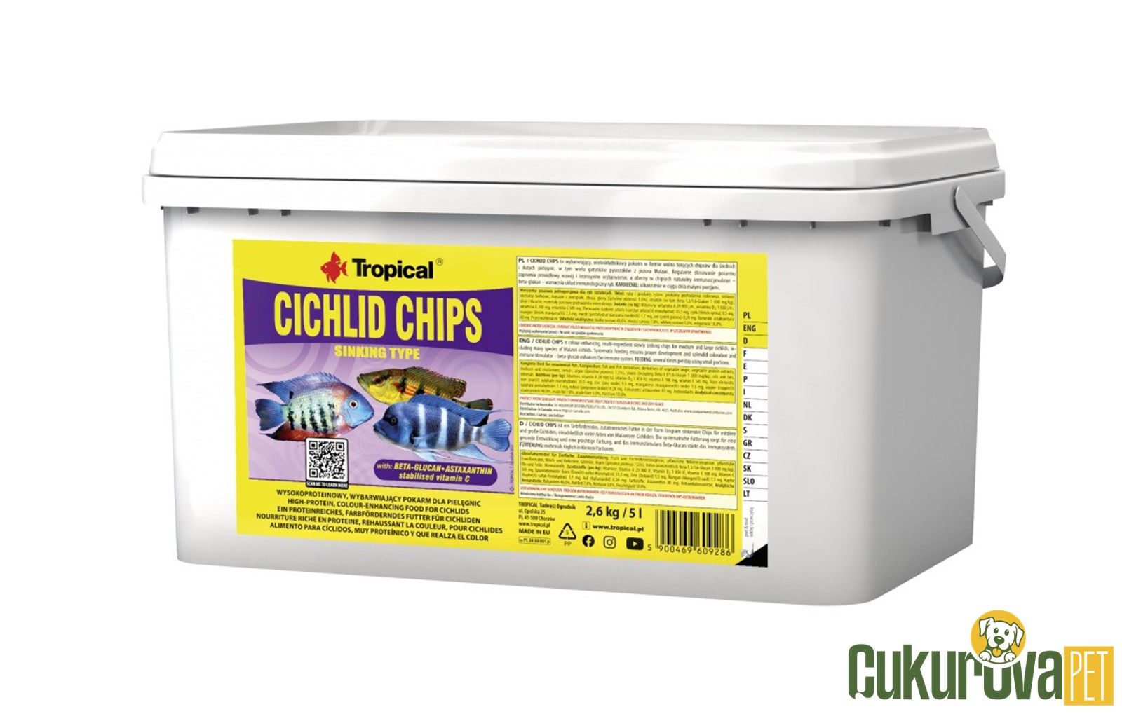 Tropical Cichlid Chips Pul Yem 5 L - 2.6 Kg