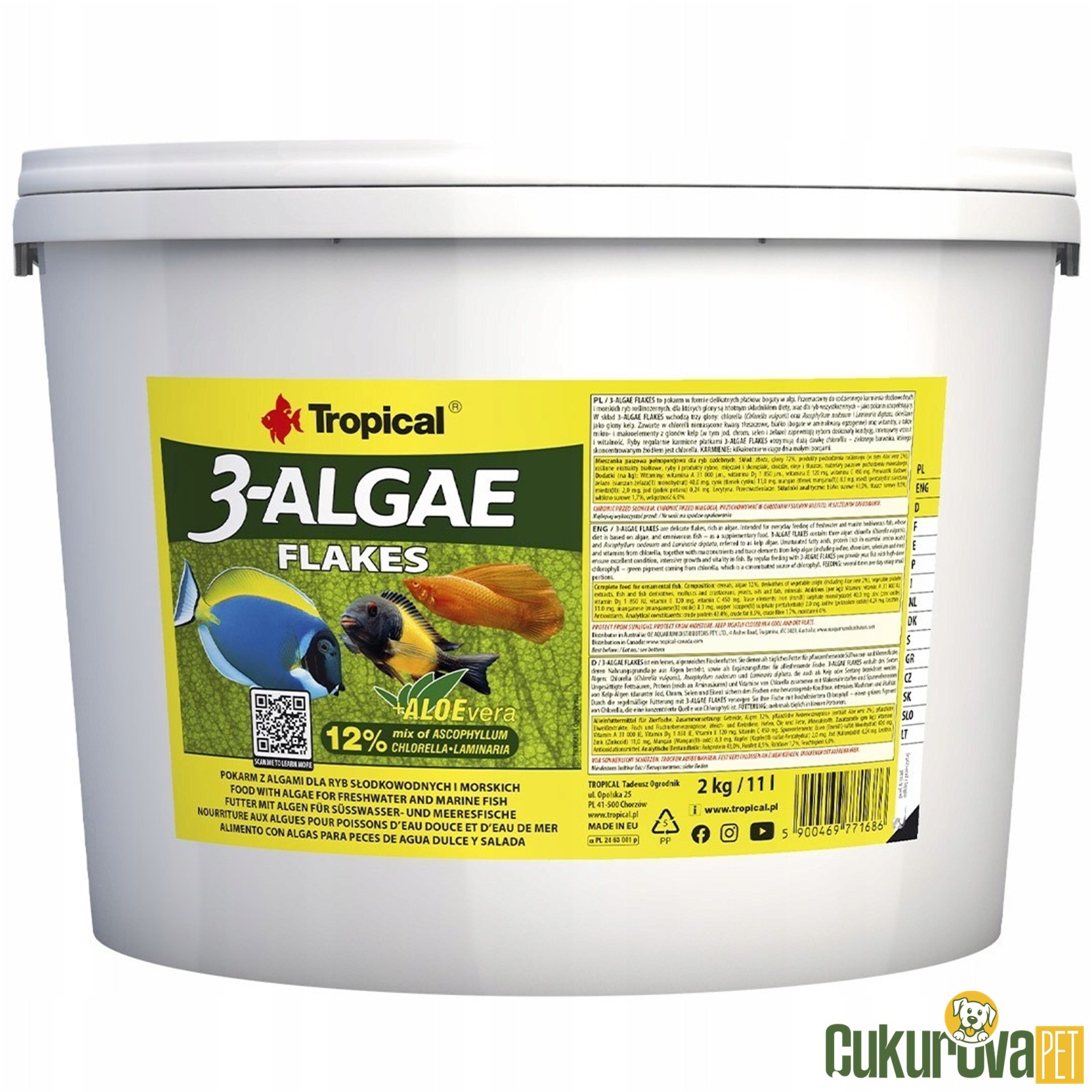 Tropical 3-Algae Tablets B Flakes Pul Yem 11 L - 2 Kg