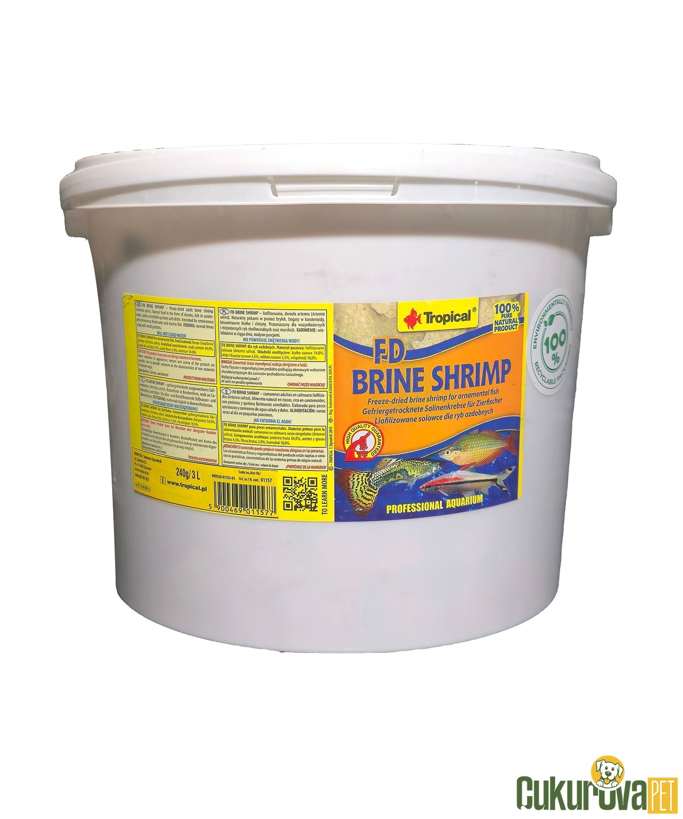 Tropical FD Brine Shrimp Kurutulmuş Yem 3 L - 240 Gr