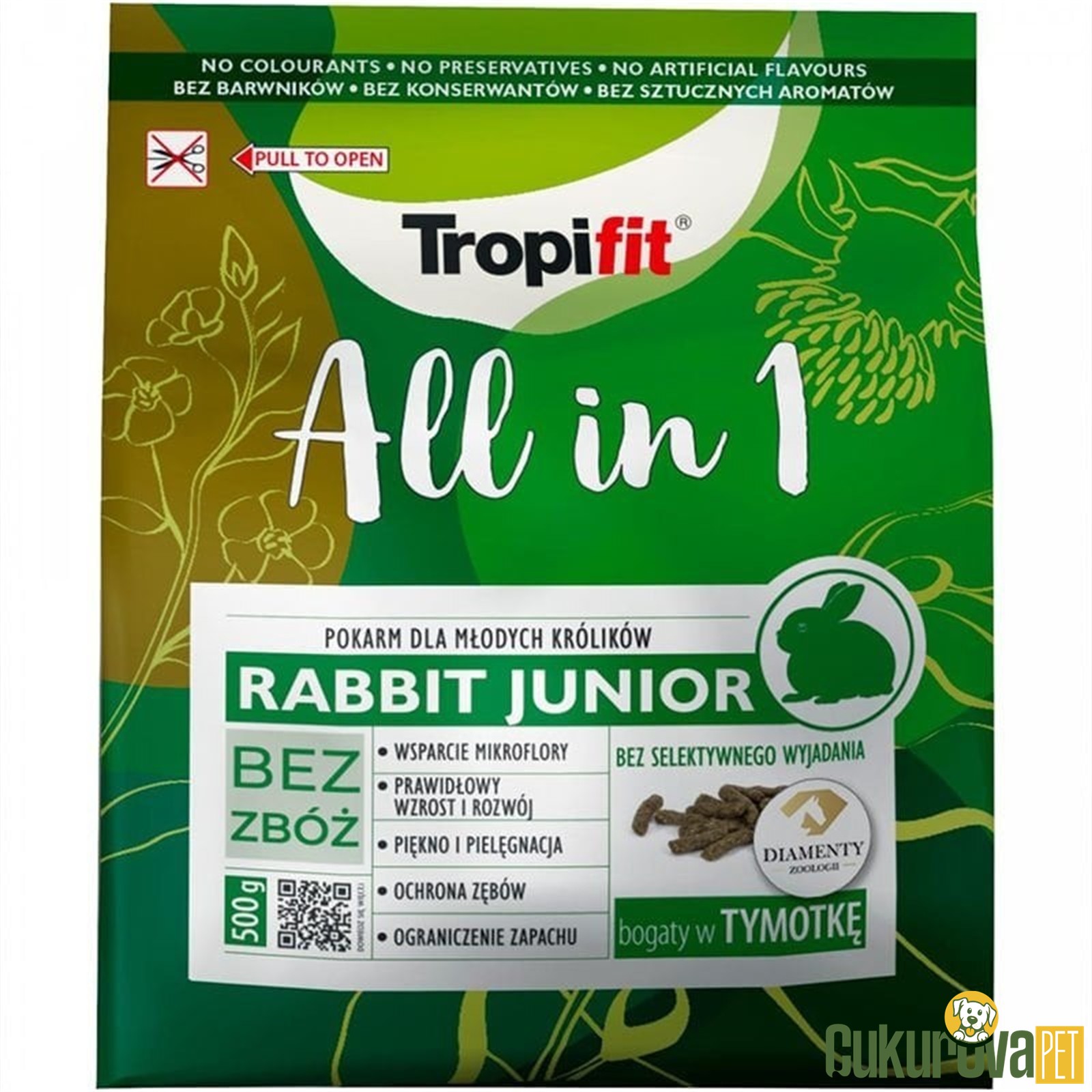 Tropifit All In One Rabbit Junior Yavru Tavşan Yemi 500 Gr