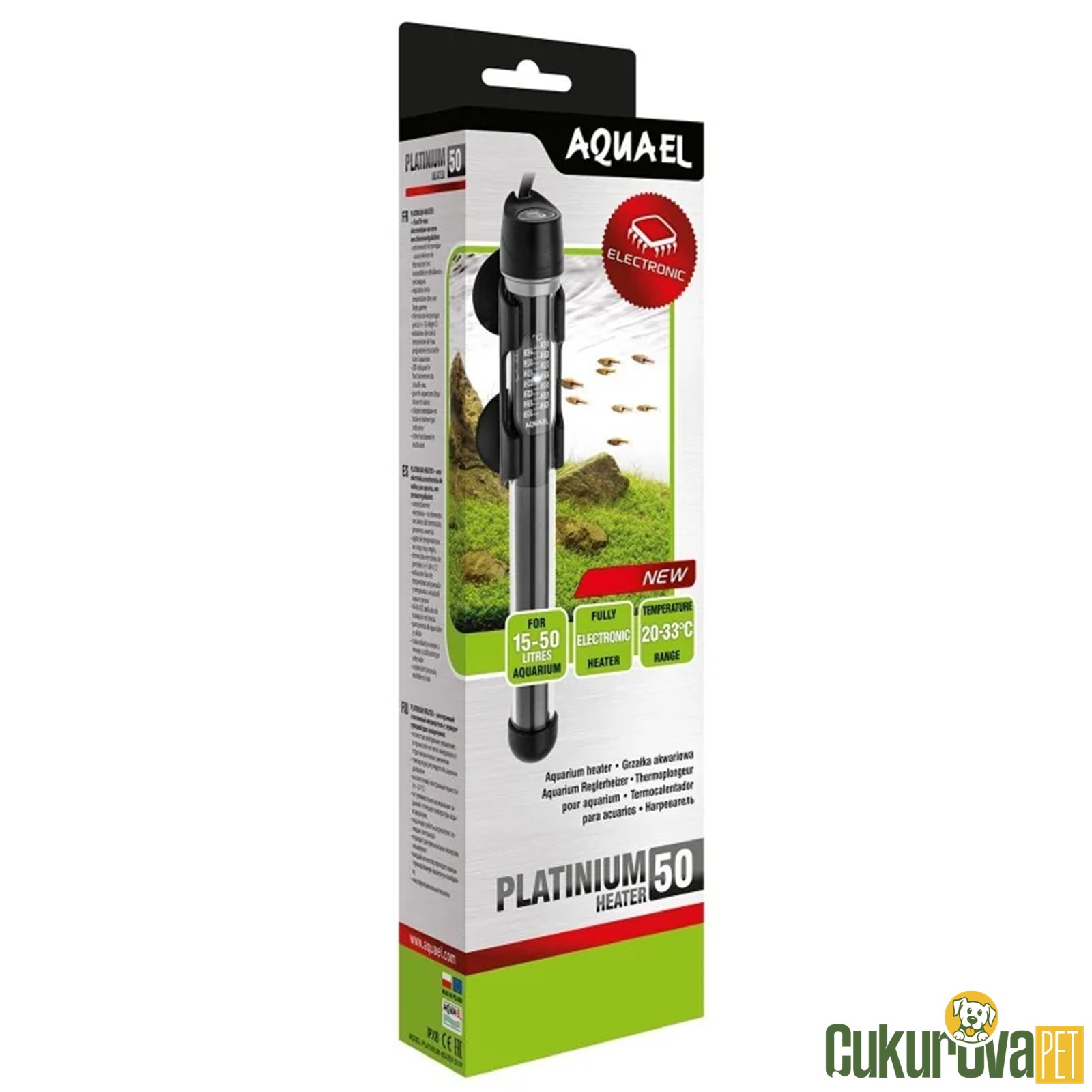 Aquael Platinium Heater Cam Akvaryum Isıtıcısı 50W