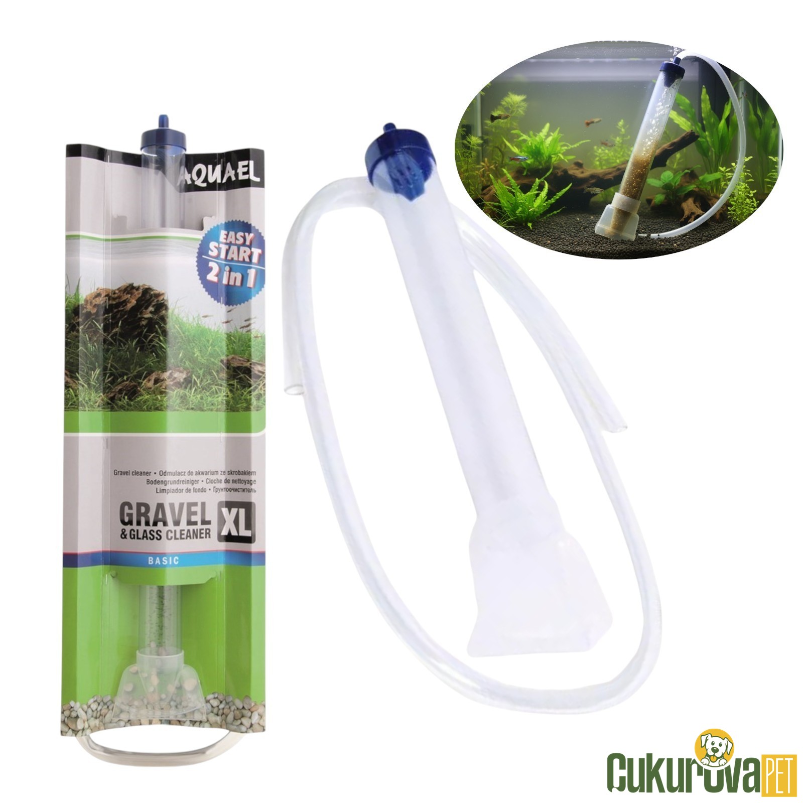 Aquael Gravel & Glass Cleaner Dip Süpürgesi Xl - 66.5 Cm