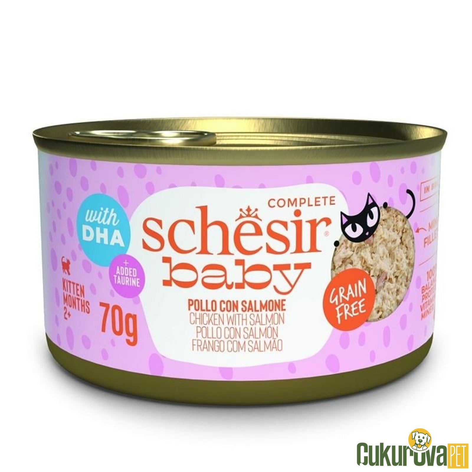 Schesir Complete Baby Tavuklu ve Somonlu Yavru Kedi Yaş Maması 70 Gr