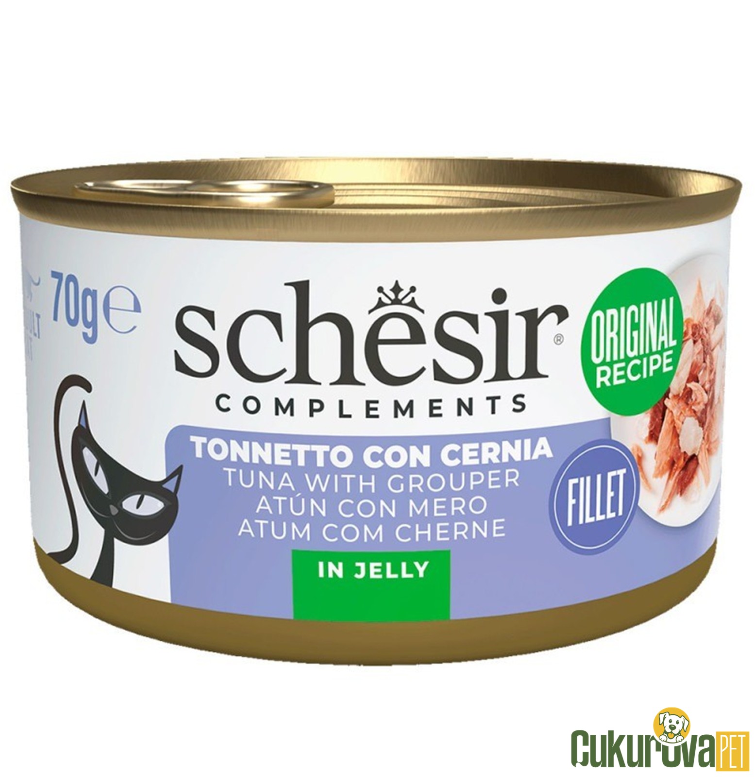 Schesir Ton Balığı Ve Orfoz Balıklı Yetişkin Kedi Yaş Maması 70 Gr