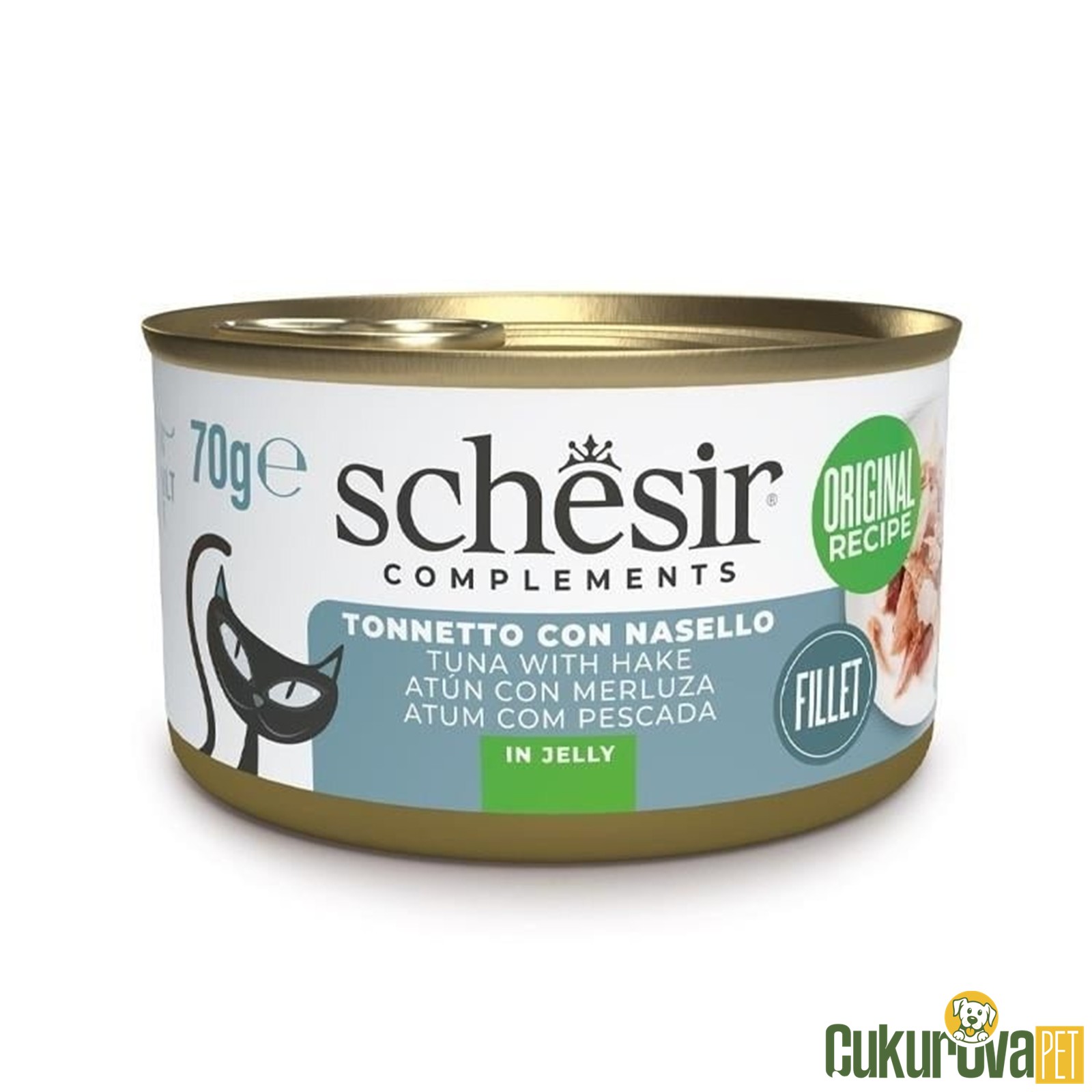 Schesir Ton Balıklı Ve Berlam Balıklı In Jelly Yetişkin Kedi Yaş Maması 70 Gr