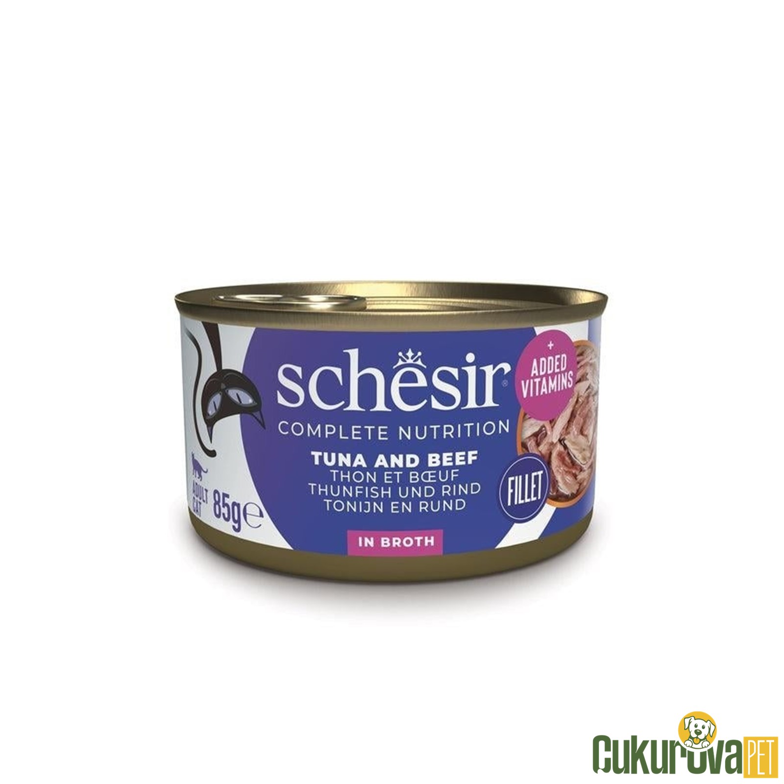Schesir Ton Balıklı Ve Sığır Etli Pirinçli Yetişkin Kedi Yaş Maması 85 Gr