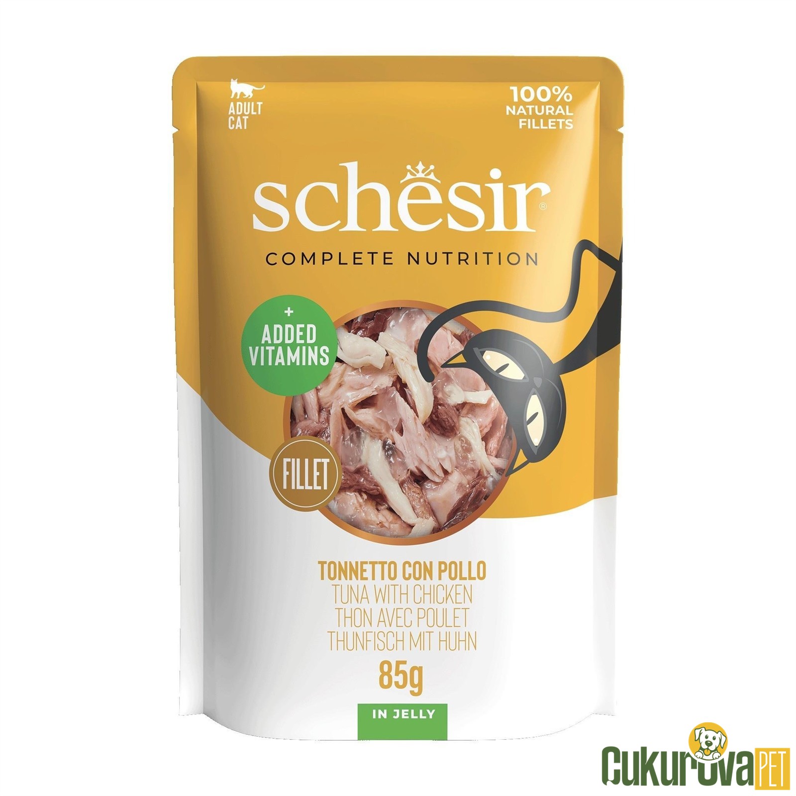 Schesir Jelly Ton Balıklı Ve Tavuklu Pouch Kedi Yaş Maması 85 Gr