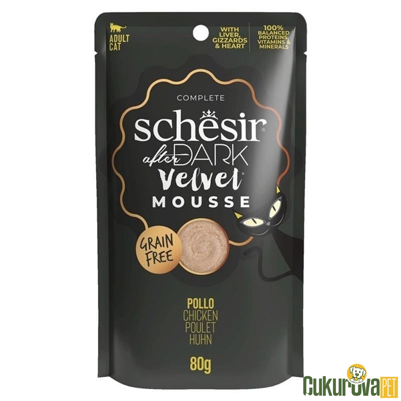 Schesir After Dark Tavuklu Yetişkin Kedi Yaş Maması 80 Gr
