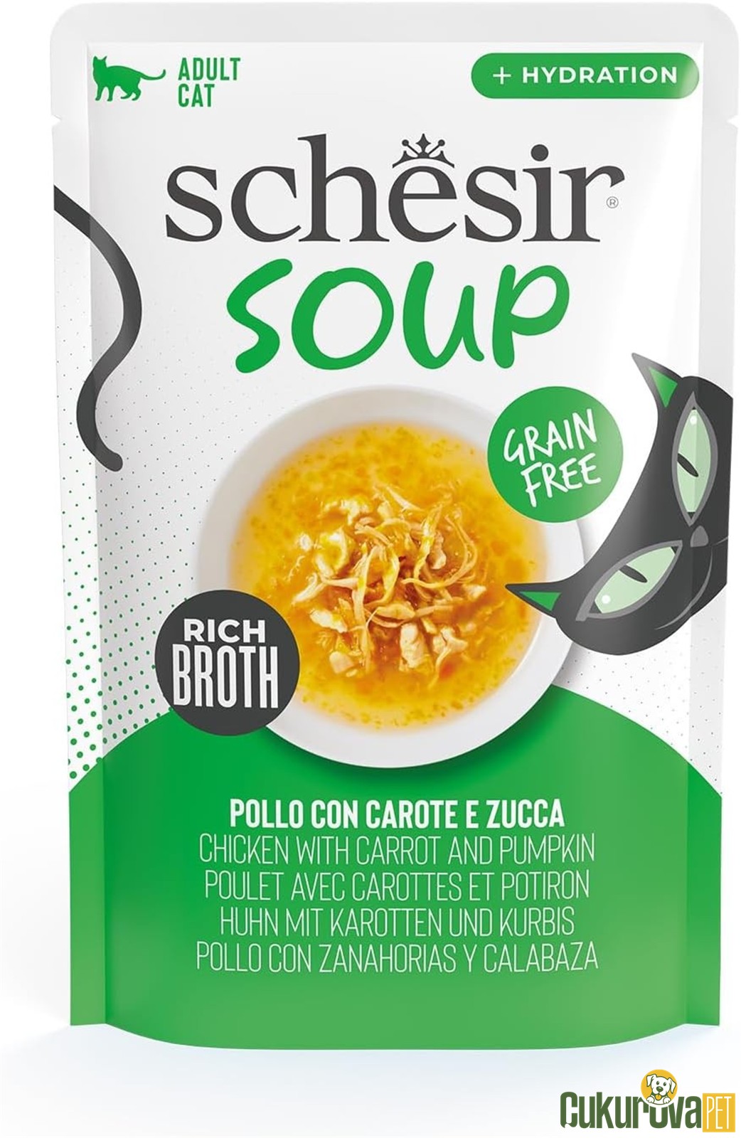 Schesir Soup Broth Tavuklu ve Balkabaklı Kedi Çorbası 40 Gr