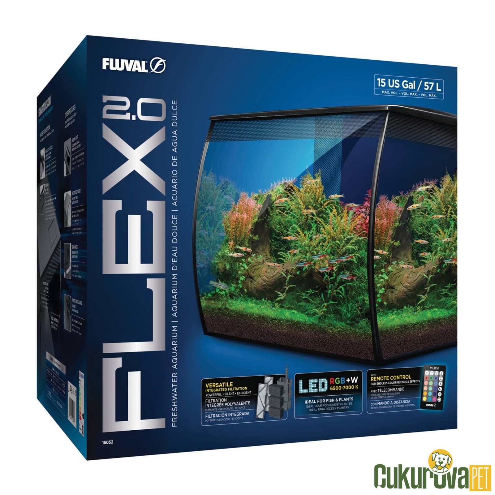 Fluval Flex 2.0 Akvaryum Seti 57 L - Siyah